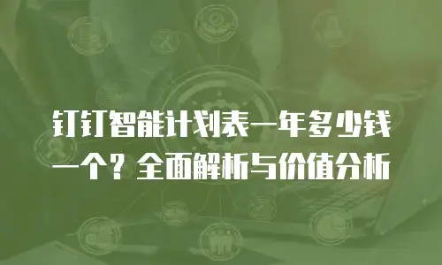 钉钉智能计划表一年多少钱一个？全面解析与价值分析