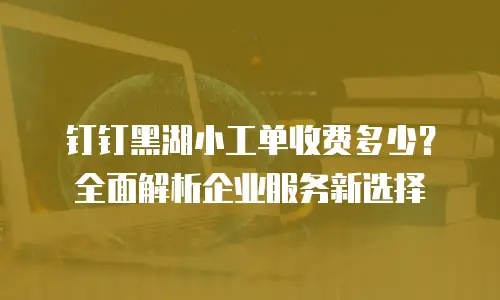 钉钉黑湖小工单收费多少？全面解析企业服务新选择