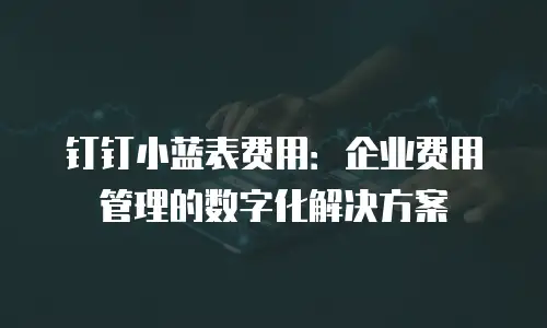 钉钉小蓝表费用：企业费用管理的数字化解决方案