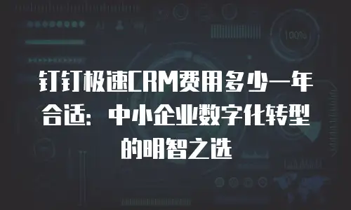 钉钉极速CRM费用多少一年合适：中小企业数字化转型的明智之选