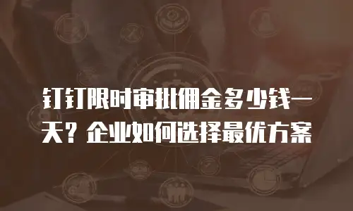 钉钉限时审批佣金多少钱一天？企业如何选择最优方案