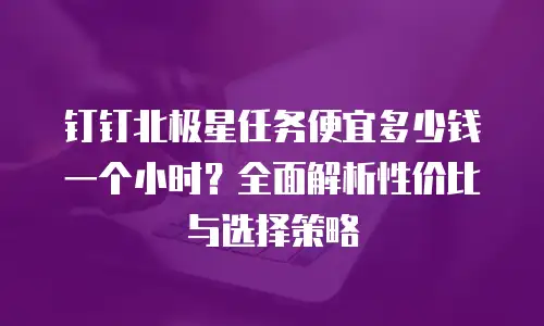 钉钉北极星任务便宜多少钱一个小时？全面解析性价比与选择策略