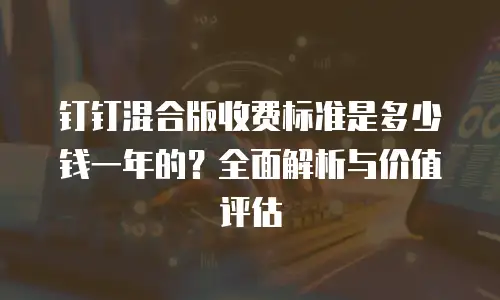 钉钉混合版收费标准是多少钱一年的？全面解析与价值评估