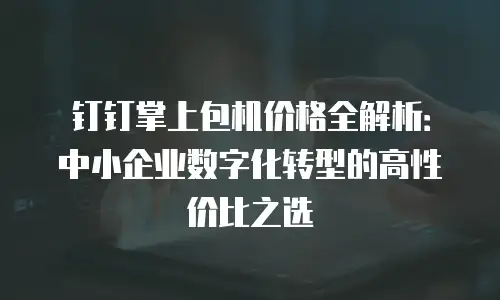 钉钉掌上包机价格全解析：中小企业数字化转型的高性价比之选