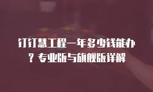 钉钉慧工程一年多少钱能办？专业版与旗舰版详解