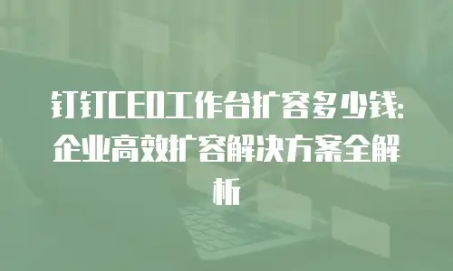 钉钉CEO工作台扩容多少钱：企业高效扩容解决方案全解析