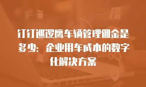 钉钉巡逻鹰车辆管理佣金是多少：企业用车成本的数字化解决方案