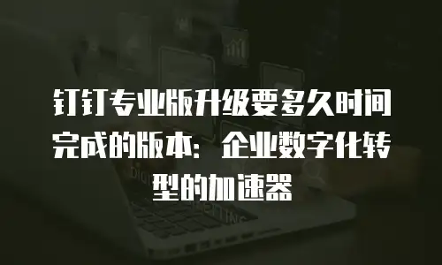 钉钉专业版升级要多久时间完成的版本：企业数字化转型的加速器