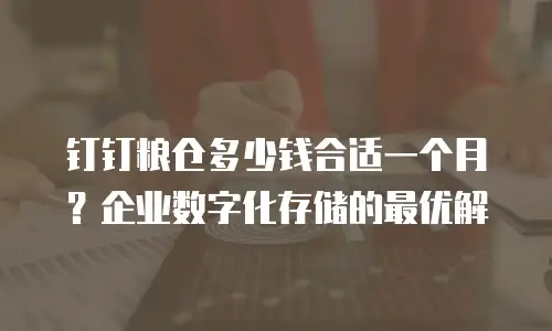 钉钉粮仓多少钱合适一个月？企业数字化存储的最优解