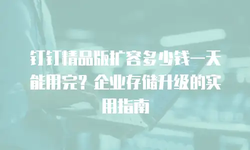 钉钉精品版扩容多少钱一天能用完？企业存储升级的实用指南