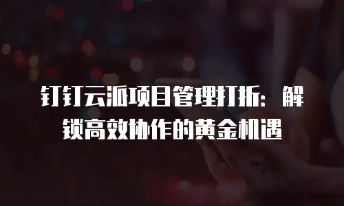 钉钉云派项目管理打折：解锁高效协作的黄金机遇