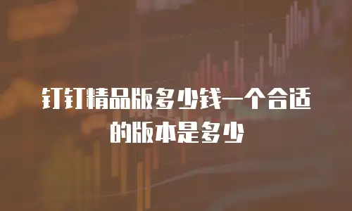 钉钉精品版多少钱一个合适的版本是多少
