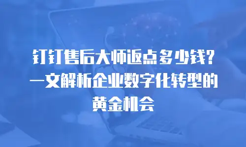 钉钉售后大师返点多少钱？一文解析企业数字化转型的黄金机会