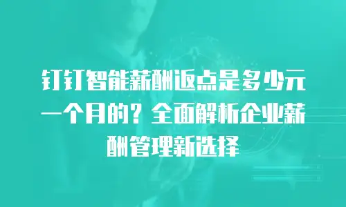 钉钉智能薪酬返点是多少元一个月的？全面解析企业薪酬管理新选择
