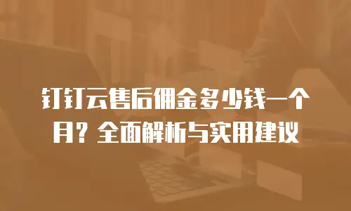 钉钉云售后佣金多少钱一个月？全面解析与实用建议