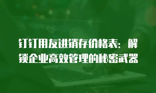 钉钉用友进销存价格表：解锁企业高效管理的秘密武器