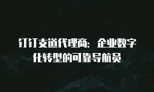 钉钉支道代理商：企业数字化转型的可靠导航员
