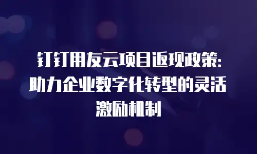 钉钉用友云项目返现政策：助力企业数字化转型的灵活激励机制