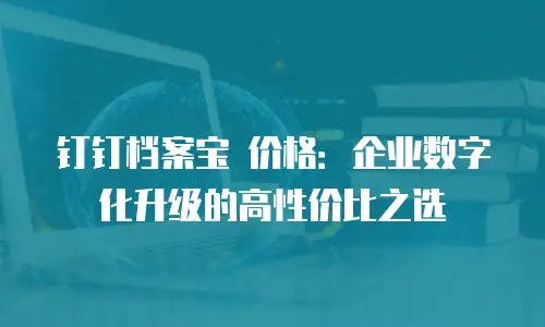 钉钉档案宝 价格：企业数字化升级的高性价比之选