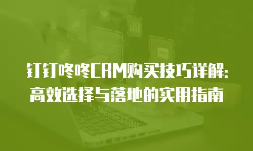 钉钉咚咚CRM购买技巧详解：高效选择与落地的实用指南