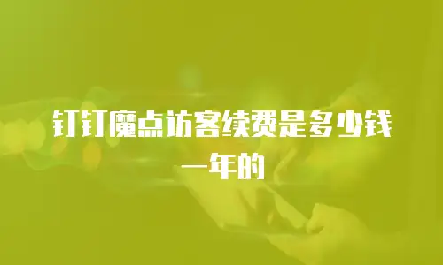 钉钉魔点访客续费是多少钱一年的
