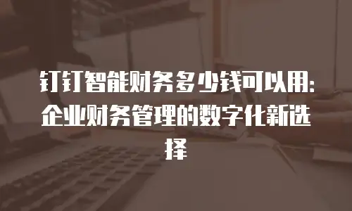钉钉智能财务多少钱可以用：企业财务管理的数字化新选择