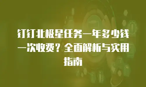 钉钉北极星任务一年多少钱一次收费？全面解析与实用指南