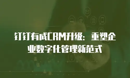 钉钉有成CRM升级：重塑企业数字化管理新范式