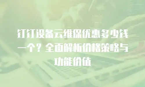 钉钉设备云维保优惠多少钱一个？全面解析价格策略与功能价值