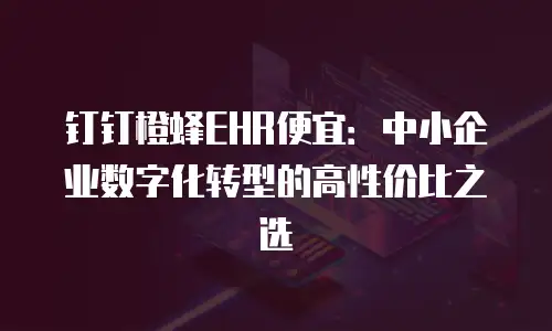 钉钉橙蜂EHR便宜：中小企业数字化转型的高性价比之选