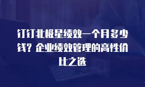 钉钉北极星绩效一个月多少钱？企业绩效管理的高性价比之选