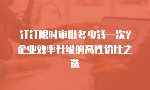 钉钉限时审批多少钱一次？企业效率升级的高性价比之选
