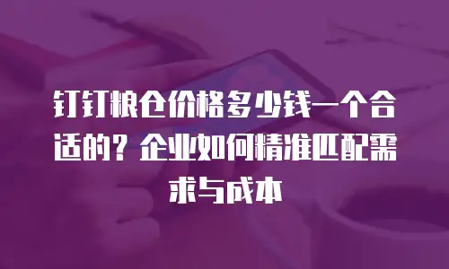 钉钉粮仓价格多少钱一个合适的？企业如何精准匹配需求与成本