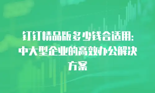 钉钉精品版多少钱合适用：中大型企业的高效办公解决方案
