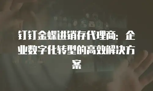 钉钉金蝶进销存代理商：企业数字化转型的高效解决方案