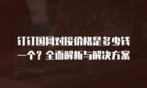 钉钉国网对接价格是多少钱一个？全面解析与解决方案