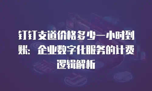 钉钉支道价格多少一小时到账：企业数字化服务的计费逻辑解析