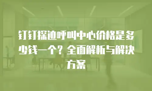 钉钉探迹呼叫中心价格是多少钱一个？全面解析与解决方案