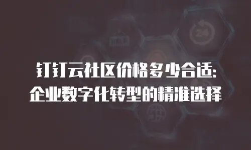 钉钉云社区价格多少合适：企业数字化转型的精准选择