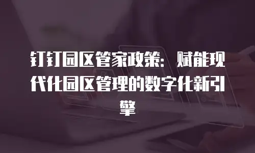钉钉园区管家政策：赋能现代化园区管理的数字化新引擎