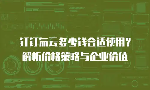 钉钉氚云多少钱合适使用？解析价格策略与企业价值
