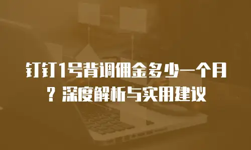 钉钉1号背调佣金多少一个月？深度解析与实用建议