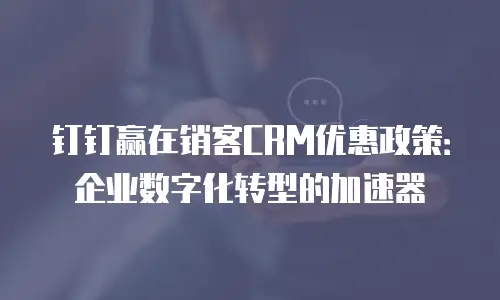 钉钉赢在销客CRM优惠政策：企业数字化转型的加速器