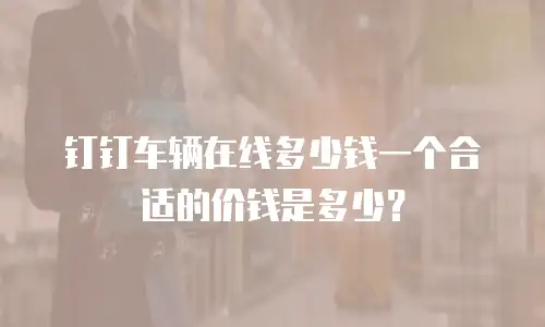 钉钉车辆在线多少钱一个合适的价钱是多少？