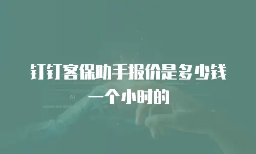 钉钉客保助手报价是多少钱一个小时的