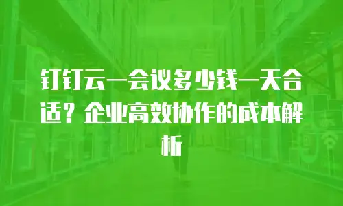 钉钉云一会议多少钱一天合适？企业高效协作的成本解析