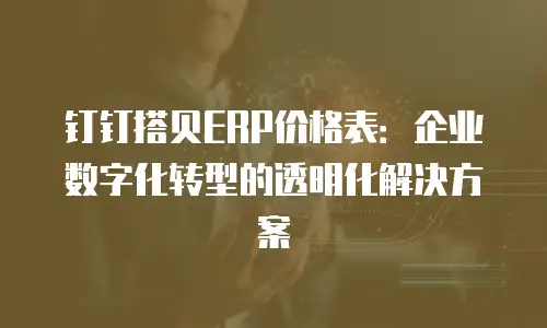 钉钉搭贝ERP价格表：企业数字化转型的透明化解决方案