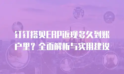 钉钉搭贝ERP返现多久到账户里？全面解析与实用建议