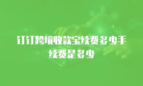 钉钉跨境收款宝续费多少手续费是多少