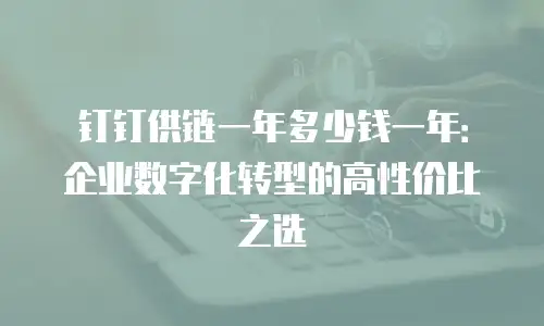 钉钉供链一年多少钱一年：企业数字化转型的高性价比之选